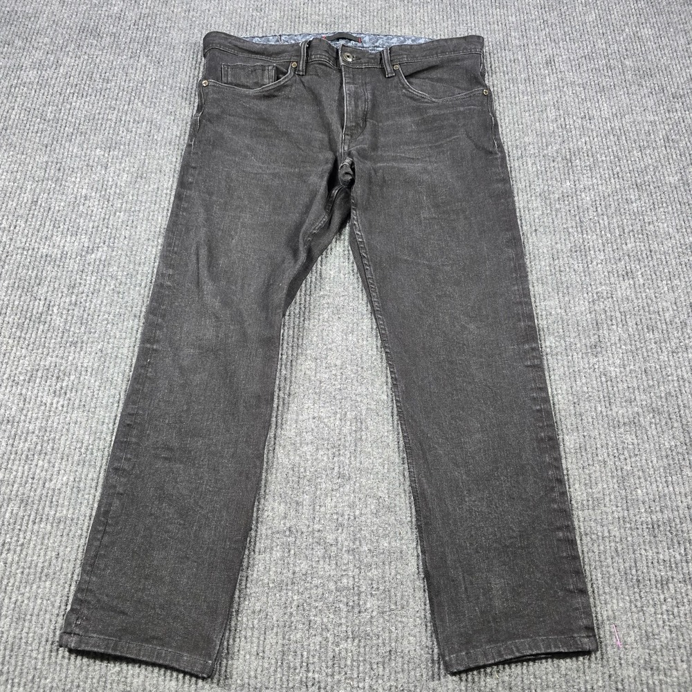 Robert Graham Jeans Mens 36 Black Denim‎ Stretch Straight Leg Designer 36x26
